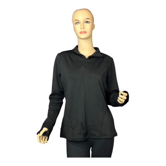 Shadow Sport - Fitted Mock-Neck Zip Front Athletic Jacket in Black. NWT! - Picture 2 of 8